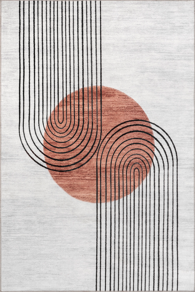 Carlotta Washable Desert Sunset Rug | Burnt Orange