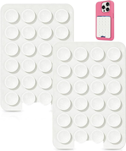 2 PCS Silicone Suction Cup Phone Case Card Holder - Hands-Free, Sturdy Grip Holder, Suitable for Storing Bus Passes, ID Cards, Selfies - Compatible with iPhone and Android (White)