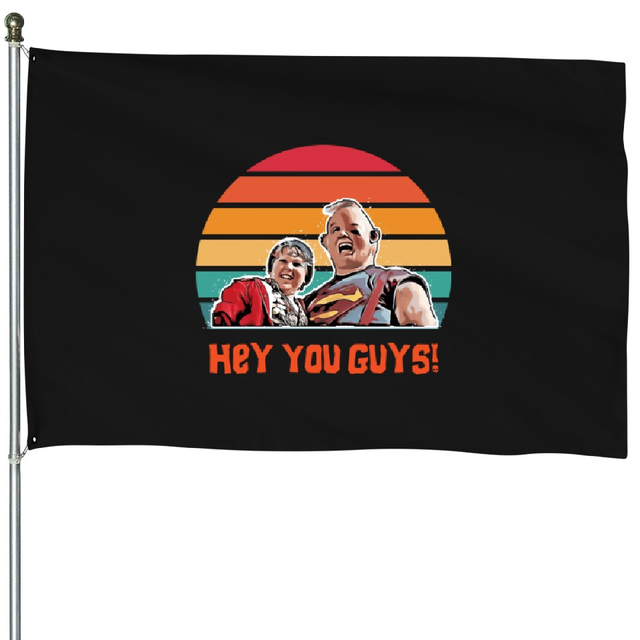 Goonies hey you guys retro sunset House Flags sold by Akbasnmogeltaop70 | SKU 1715336150 | Printerval
