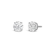 Classic Round Diamond Four Prong Stud Earrings (F/G SI+)