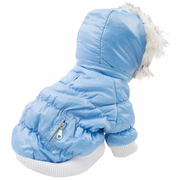 Pet Life Metallic Fashion Pet Parka Coat, Metallic Blue, Large