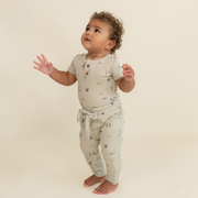Organic Short Sleeve Romper & Pants Set - Surf