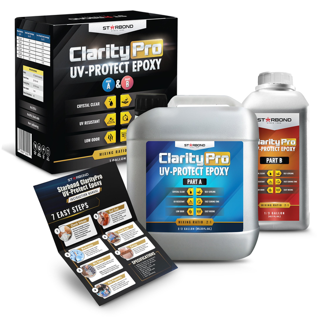 ClarityPRO Premium Table Top Epoxy | Crystal Clarity, UV-Resistant, Non-Yellowing, Self-Leveling, Zero Odor