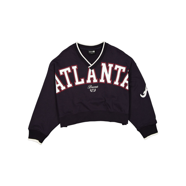 Atlanta Braves Throwback Prep Women's Cropped Crewneck