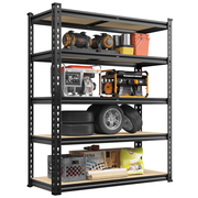 REIBII 2000lbs Garage Shelving, 72"H Adjustable 5 Tier Garage Storage Shelves, Metal Shelving Unit for Warehouse Pantry