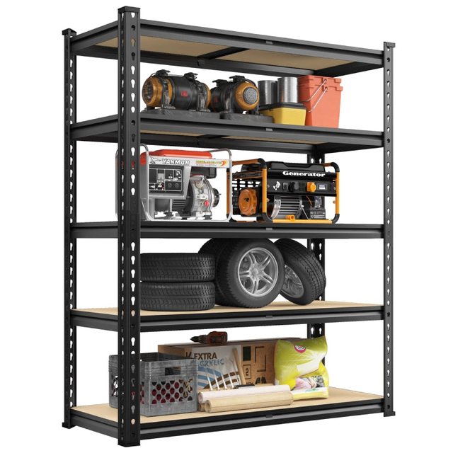 REIBII 2000lbs Garage Shelving, 72"H Adjustable 5 Tier Garage Storage Shelves, Metal Shelving Unit for Warehouse Pantry