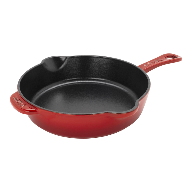 Staub Cast Iron - Fry Pans/ Skillets 8.5-inch, Traditional Deep Skillet, Cherry