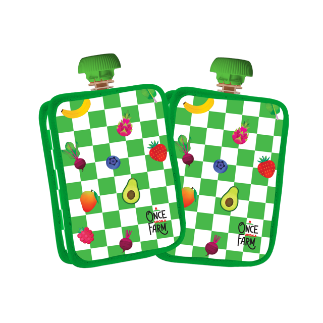 Green Checkered Pouch Cooler 2-Pack