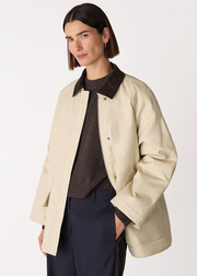Neutral Fern Waxed Barn Jacket