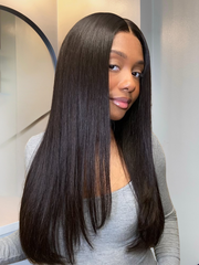 Beautyforever 13x4 Lace Frontal Layered Straight Face Framing Wig Pre-everything Put on and Go Glueless Human Hair Wigs
