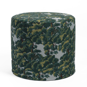 Elora 18x16 Round Ottoman, Forest Green