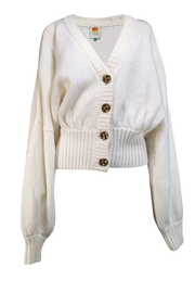 Farm Rio- Ivory V-Neckline Gold Button Cardigan Sz XL