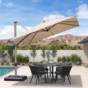 PURPLE LEAF Deluxe Aluminum Outdoor Patio Umbrella Square Cantilever Umbrellas