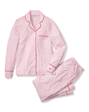 Women's Pima Pajama Set in Antique Red Ticking
