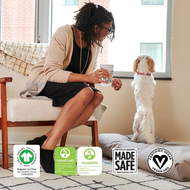 Organic Pet Bed with Washable Waterproof Cover