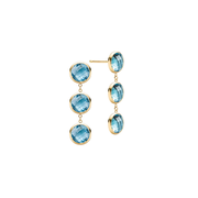 Newport Grand 3 Nantucket Blue Topaz Earrings in 14k Gold (December)