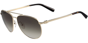 Ferragamo Gold Aviator w/ Gradient Lens