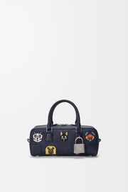 Cats Amazona 23 cropped bag in embroidered denim