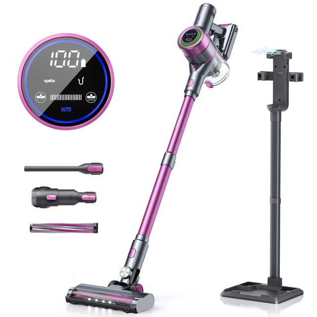 lubluelu Mate40 - Cordless Vacuum Cleaner with LED Touch Screen & 25KPa Powerful Adjustable Suction