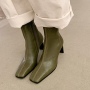 CHIKO Dulce Square Toe Block Heels Ankle Boots