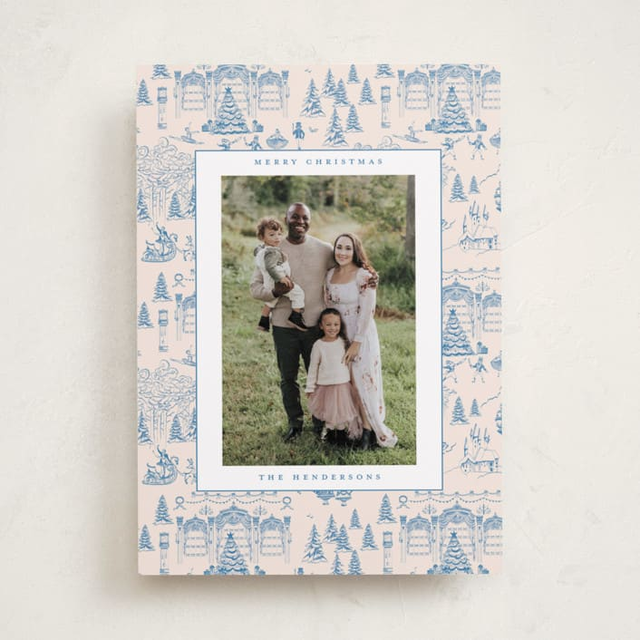 Nutcracker Toile Holiday Photo Mount Cards by Teju Reval