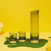 Bamboo Design Sake Glass and Sake Carafe Set