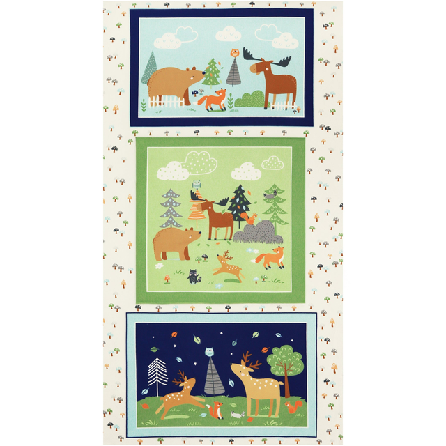Cozy Forest Comfort Flannel Fabric Collection - Cozy Forest Panel