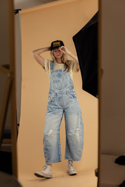 Free People Good Luck Barrel Overalls