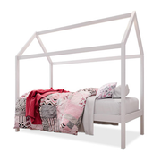 Doris Solid Pine Timber Single House Bed For Kids