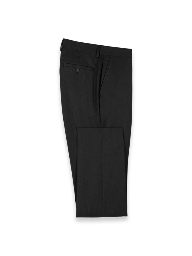 Wool Flannel Solid Pants - Black