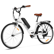 ANCHEER 350W Electric Bicycle, 26” Electric City Bike with 48V/10.4 Ah Removable Battery Step Through Commuter Ebike for Woman Man-AN5801
