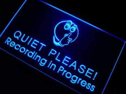 Studio Recording in Progress Quiet Please LED Neon Light Sign