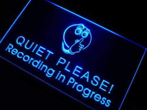 Studio Recording in Progress Quiet Please LED Neon Light Sign