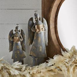 Galvanized Metal Angel Tabletop Decor