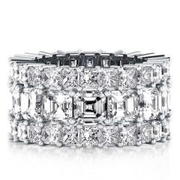 Triple Row Eternity Asscher Wedding Band (7.55 CT. TW.)