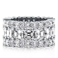Triple Row Eternity Asscher Wedding Band (7.55 CT. TW.)