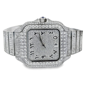 Arabic Dial Moissanite VVS Square Steel Iced Out Watch