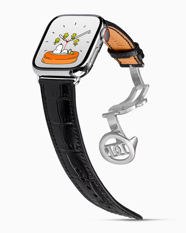 Caiman Calf | Noir | for Apple Watch Series 4-9, SE (40/41MM)