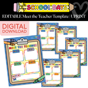 Printable Bright Rainbow Editable Meet the Teacher Flyers | School Days