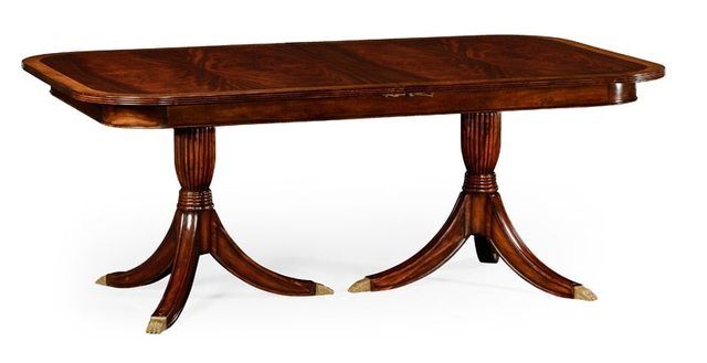 Jonathan Charles Fine Furniture - Buckingham Regency Crotch Mahogany Single Leaf Extending Dining Table - 492266-75L-MAH