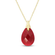Ruby Beau Drop Pendant Necklace in 14k Gold