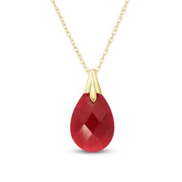 Ruby Beau Drop Pendant Necklace in 14k Gold