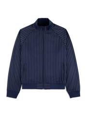 Gessato Suiting Track Jacket- Maritime Blue