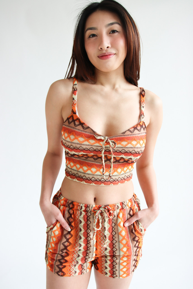 Zigzag Stripe Knit Tank Top