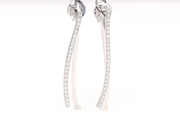 0.23 CTW DEW Moissanite Bar Drop Earrings in Sterling Silver