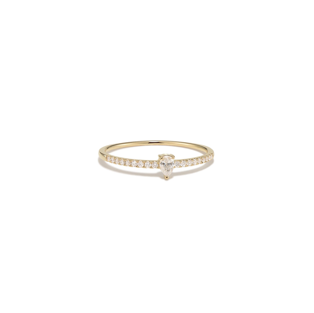 14k Diamond Pear Pave Ring