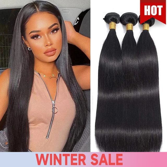 Vanlov Human Hair Bundles Natural Black 3/4 PCS Bundles straight