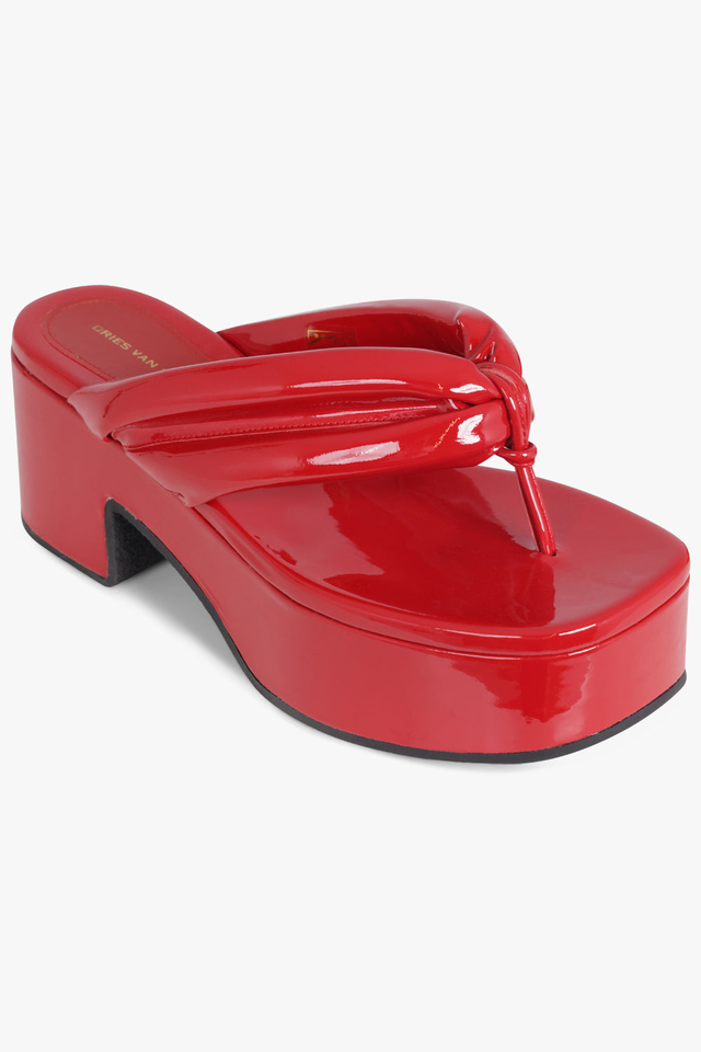 Chunky 60mm Clog Thong | Red