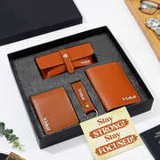 Personalized Tan Leather Essentials