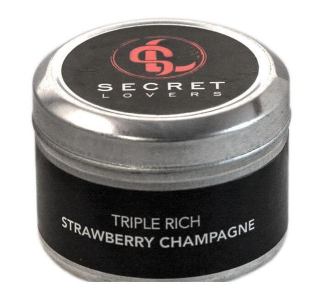 Secret Lovers Triple Rich Strawberry Champagne Edible Massage Oil Candle 1 Oz